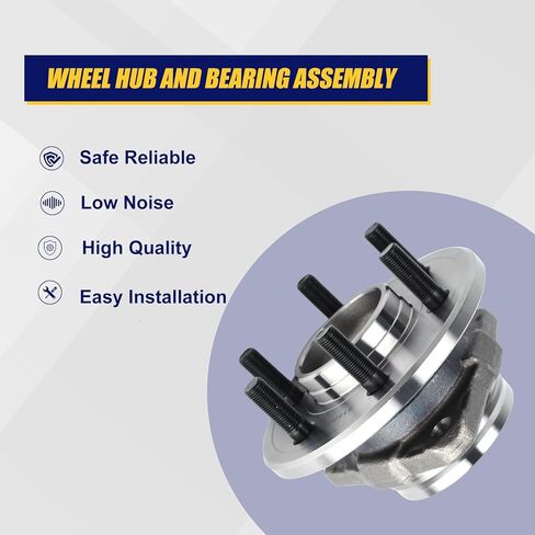 KUSATEC 515007 2pcs Front Wheel Bearing and Hub Assembly Compatible with 1997-2004 Dodge Dakota, 1998-2003 Durango, 6 Lug Bolts without ABS in Saudi Arabia