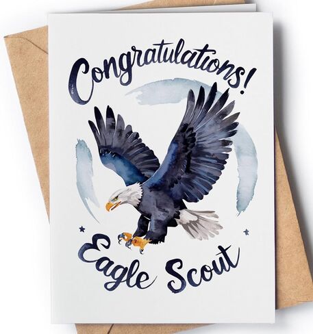 Eagle Scout Card - Boy Scout BSA Achievement Greeting Card - Congrats for Court of Honor Ceremony, National Eagle Scout Day or Graduation - Congratulations on Earning Rank Scouts BSA - NUM 298 in Kuwait