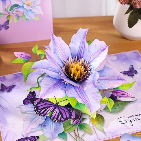 بطاقة التعاطف المنبثقة - بطاقة تعزية فراشات ثلاثية الأبعاد، مع أعمق التعاطف، آسف لفقدانك لفقدان أحد أفراد أسرتك، هدية أنيقة للتفكير فيك، 6 × 8 بوصة، تتضمن مظروفًا in Kuwait