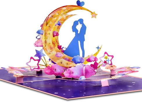 بطاقة زفاف منبثقة من Just Married من شركة GREETING ART، بطاقة رومانسية للعروس والعريس، والخطوبة، وبطاقة هدايا تهنئة الزفاف in Kuwait