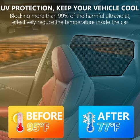 BWEN Magnetic Car Window Sunshade for Lexus RX 2023-2025 RX350 Accessories Side Window Shade with Breathable Mesh Protection from Heat and Sun Rays for Sleeping Camping Breastfeeding - 4 Pack in Kuwait