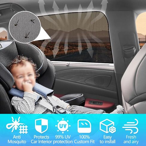 BWEN Magnetic Car Window Sunshade for Lexus RX 2023-2025 RX350 Accessories Side Window Shade with Breathable Mesh Protection from Heat and Sun Rays for Sleeping Camping Breastfeeding - 4 Pack in Kuwait