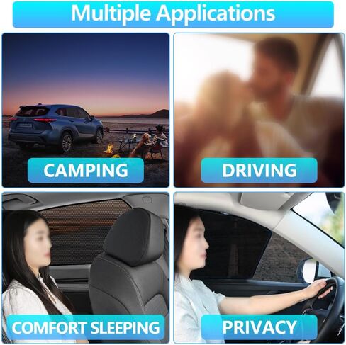 BWEN Magnetic Car Window Sunshade for Lexus RX 2023-2025 RX350 Accessories Side Window Shade with Breathable Mesh Protection from Heat and Sun Rays for Sleeping Camping Breastfeeding - 4 Pack in Kuwait