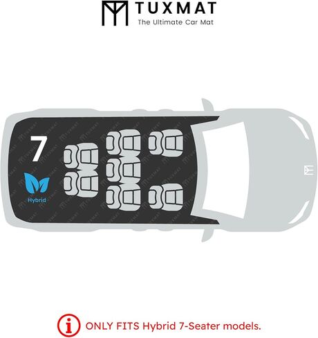 TuxMat - for Kia Carnival Hybrid 7-Seater 2025-2026 Models - Custom Car Mats - Custom Car Mats - Maximum Coverage, All Weather, Laser Measured - This Full Set Includes 1st, 2nd and 3rd Rows in Kuwait