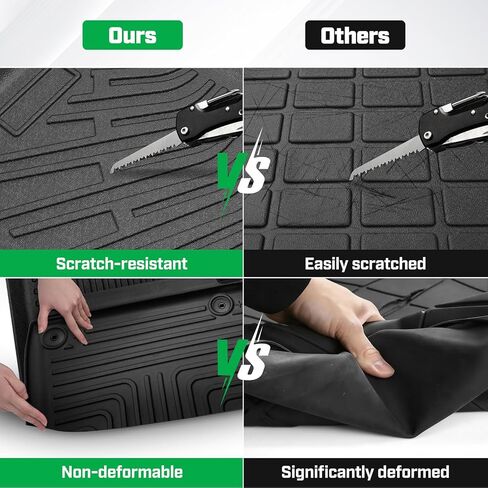 Cartist Floor Mats for Jeep Wrangler 2007-2018 JK 2-Door & JKU 4-Door, All Weather Front Row Floor Liners for Wrangler Accessories, Heavy Duty TPE Car Mats, Car Accessories in Saudi Arabia