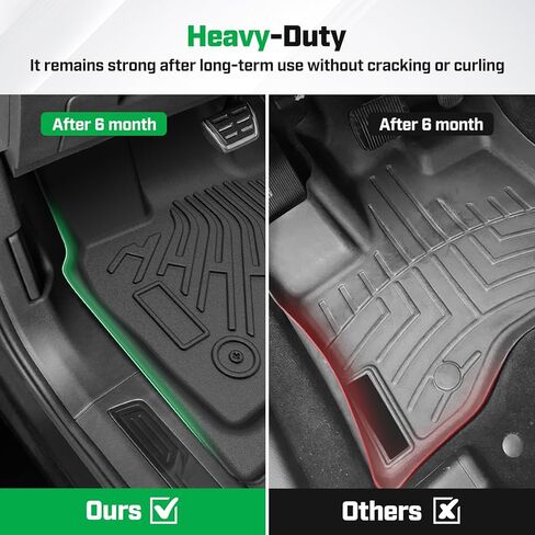 Cartist Floor Mats for Jeep Wrangler 2007-2018 JK 2-Door & JKU 4-Door, All Weather Front Row Floor Liners for Wrangler Accessories, Heavy Duty TPE Car Mats, Car Accessories in Saudi Arabia