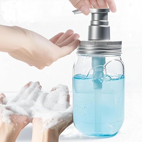 موزع صابون من كيولي 16oz، عبوتان من موزع زجاجات مضخة بلاستيكية، حاوية واسعة الفم قابلة لإعادة الملء على طراز الحمام/المطبخ للشامبو والبلسم وغسول الجسم واللوشن وصابون اليد وصابون الأطباق in Kuwait