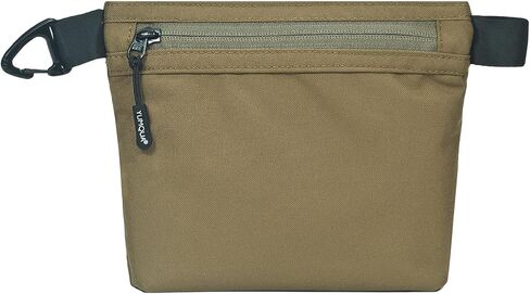 YUMQUA Water-Resistant Zipper Pouch with Carabiner Clip, Small Nylon Multipurpose Travel Digital Cosmetics Toiletry Bag Tool Storage Pouch, Black in Saudi Arabia