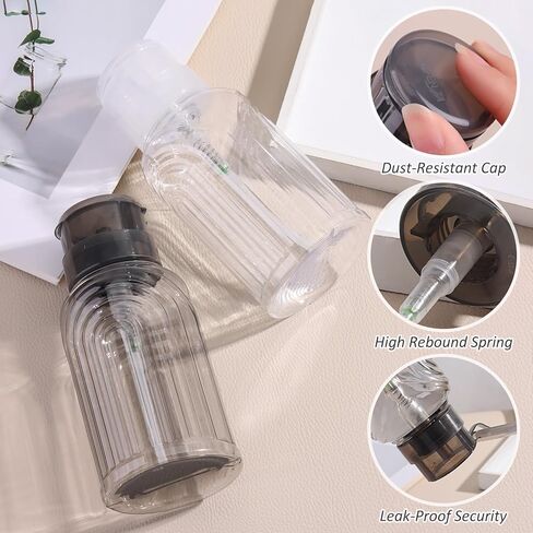 2 Pack Non-Acetone Nail Polish Remover Pump Dispenser Lockable Empty Alcohol Dispenser Push Down One-Touch Bottle Container with Flip Top Cap for Makeup Remover Facial Toner, 300ML(10.1oz) in Saudi Arabia