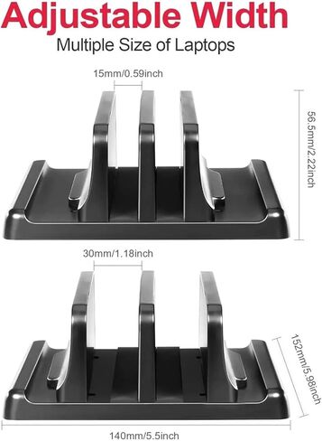 Dual Adjustable Vertical Stand ABS Plastic 4 in 1 Design Save Space(2 slot version) in Saudi Arabia