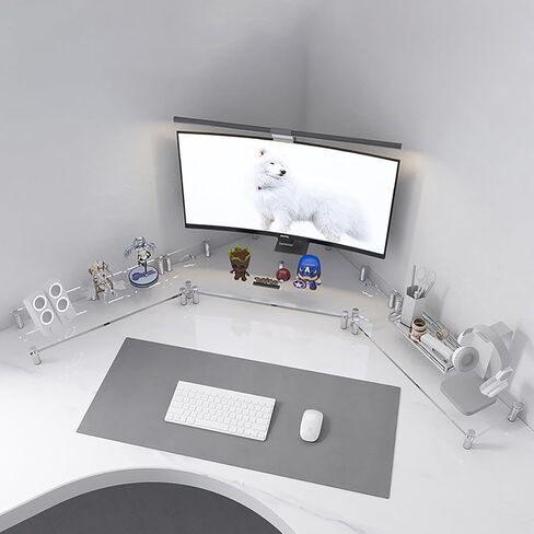 Corner Monitor Stand Computer Screen Corner Riser for Desk 2 Screens, Acrylic Clear Monitor Screen Tv Stands Riser for Office, Nook Triangle Shelf for Reduced Neck Strain (Size : 10.7cm (4 1/4") in Saudi Arabia