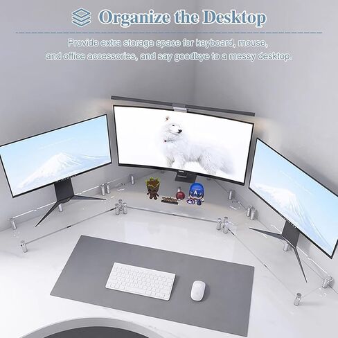 Corner Monitor Stand Computer Screen Corner Riser for Desk 2 Screens, Acrylic Clear Monitor Screen Tv Stands Riser for Office, Nook Triangle Shelf for Reduced Neck Strain (Size : 10.7cm (4 1/4") in Saudi Arabia