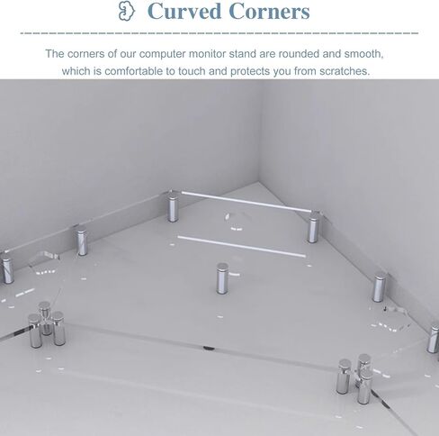 Corner Monitor Stand Computer Screen Corner Riser for Desk 2 Screens, Acrylic Clear Monitor Screen Tv Stands Riser for Office, Nook Triangle Shelf for Reduced Neck Strain (Size : 10.7cm (4 1/4") in Saudi Arabia