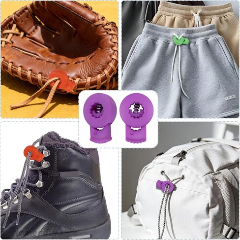 Framendino, 40 Pack Baseball Glove Locks Single Hole Spring Toggle Stopper Fastener Buttons Plastic Cord for Drawstrings (20 Colors) in Saudi Arabia