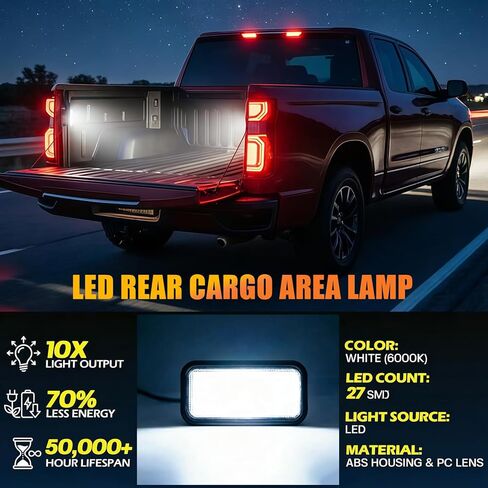 2 قطعة LED مصباح سرير الشاحنة LED مصباح منطقة الشحن الخلفي لـ 2019-2026 Chevy Silverado GMC Sierra 1500 2500HD 3500 HD White Stock Bed Lights for 2024+ Sierra EV Cadilla.c Escalade IQ OEM استبدال 84396982 in Kuwait
