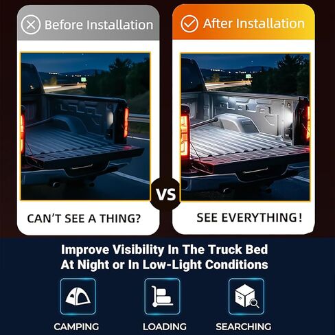 2 قطعة LED مصباح سرير الشاحنة LED مصباح منطقة الشحن الخلفي لـ 2019-2026 Chevy Silverado GMC Sierra 1500 2500HD 3500 HD White Stock Bed Lights for 2024+ Sierra EV Cadilla.c Escalade IQ OEM استبدال 84396982 in Kuwait