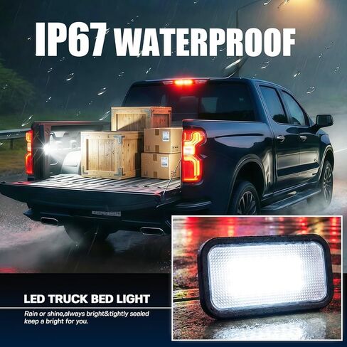 2 قطعة LED مصباح سرير الشاحنة LED مصباح منطقة الشحن الخلفي لـ 2019-2026 Chevy Silverado GMC Sierra 1500 2500HD 3500 HD White Stock Bed Lights for 2024+ Sierra EV Cadilla.c Escalade IQ OEM استبدال 84396982 in Kuwait