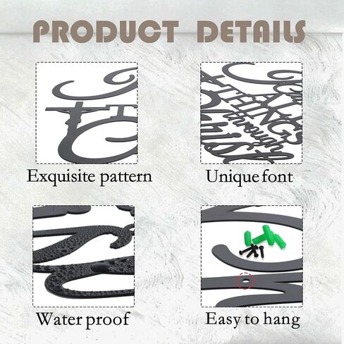 Sinseike I Can Do All Things Through Christ ديكور حائط معدني (أسود) in Kuwait