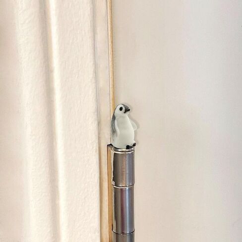 Baby Penguin Hinge Heads Decorative Topper Set of 4 - Animal Hinge Head Home Decoration - Magnetic Hinge Head Toppers for Door Decor in Kuwait