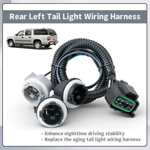 15306135 حزام أسلاك الضوء الخلفي متوافق مع شيفروليه تاهو سوبربان 1500 2500 2000-2006 بديل لجي إم سي يوكون XL 1500 2500 2000-2006 استبدال مقبس تسخير الضوء الخلفي الأيسر LH in Kuwait