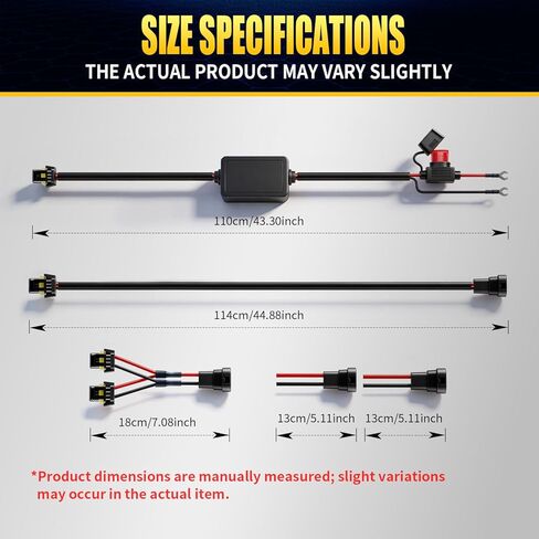 JHE 150W LED Light Bar Wiring Harness Kits,Wireless Remote Control Wiring Harness Kit for LED Light Bar/Fog Light/Pod Light/Work Light,16AWG,2KEYS in Kuwait