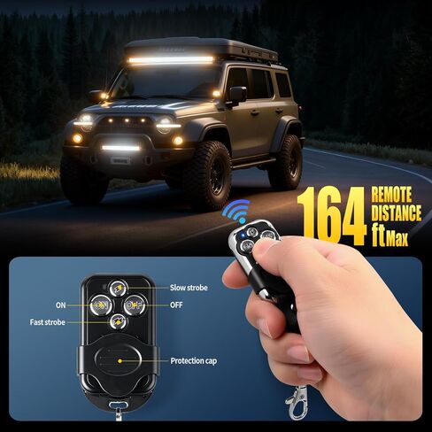 JHE 150W LED Light Bar Wiring Harness Kits,Wireless Remote Control Wiring Harness Kit for LED Light Bar/Fog Light/Pod Light/Work Light,16AWG,2KEYS in Kuwait