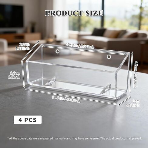 4 Pack Acrylic Business Card Holder, Wall Mount Name Card Holder, Office Calling Cards Display Holder Stand, Visiting Cards Desktop Organizer for Wall Mount or Place on Desk, Fits 40-60 Business Cards in Kuwait