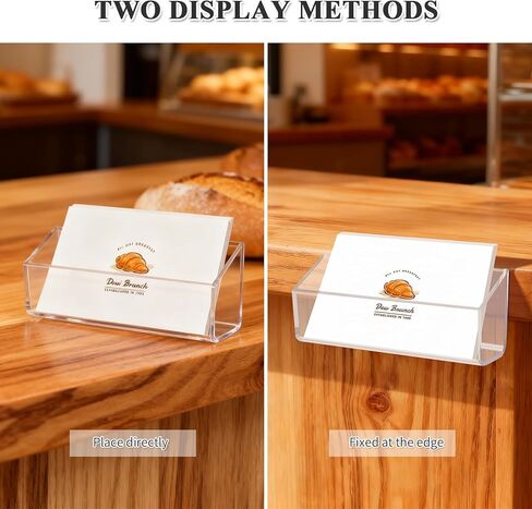 4 Pack Acrylic Business Card Holder, Wall Mount Name Card Holder, Office Calling Cards Display Holder Stand, Visiting Cards Desktop Organizer for Wall Mount or Place on Desk, Fits 40-60 Business Cards in Kuwait