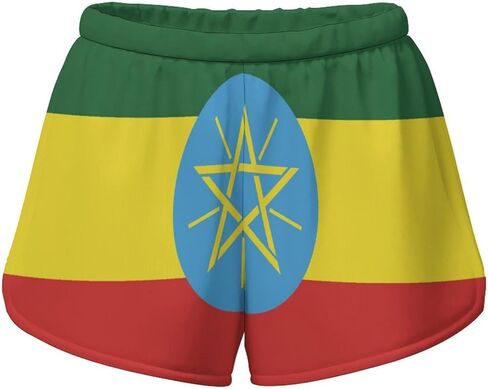 Adugen Origei European Union Flag Women's Athletic Shorts Running Womens Gym Workout Shorts in Saudi Arabia