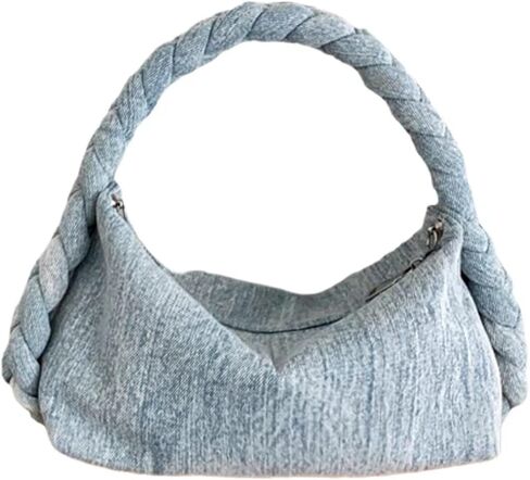 XPONNI Denim Purse for Women Dumpling Bag Y2k Denim Grunge Tote Bag Y2k Purse Y2k Aesthetic Crossbody Bag in Kuwait