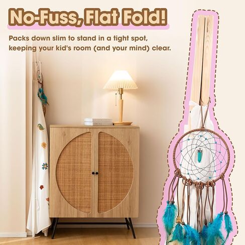 خيمة Teepee للأطفال ، خيمة لعب الأطفال الطبيعية مع الأعلام الملونة و MAT و Dream Catcher ، أطفال قابلة للطي Teepee Tent من السهل التجميع للفتيات والفتيان in Kuwait