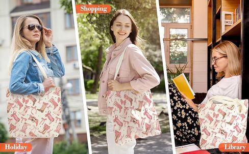 Pink Bow Tote Bags For Women, Pink Bow Canvas Tote Bag, Western Cowgirl Themed Gifts, Birthday Bachelorette Gifts For Cowgirl Family Friends, Cute Shoulder Bag For Work Shopping Travel Holiday, b14 in Kuwait