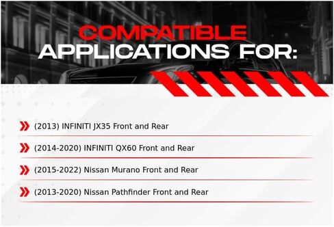 R1 Concepts طقم فرامل أمامية وخلفية لسيارة إنفينيتي JX35 2013، 2014-2020 إنفينيتي QX60، 2015-2024 نيسان مورانو | دوارات الفرامل الفارغة| مجموعة دوّارات ووسادات الفرامل المثالية OEP| الأجهزة متضمنة in Saudi Arabia