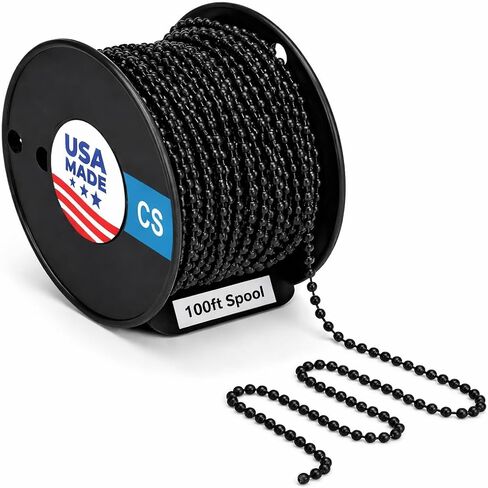 #10 سلسلة كرة خرز 100 قدم بكرة ومتطابقة #10 B وصلات ، صلب مطلي بالنيكل - حزمة in Kuwait