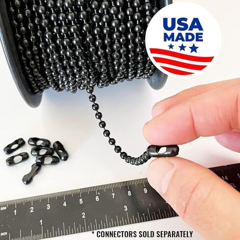 #10 سلسلة كرة خرز 100 قدم بكرة ومتطابقة #10 B وصلات ، صلب مطلي بالنيكل - حزمة in Kuwait