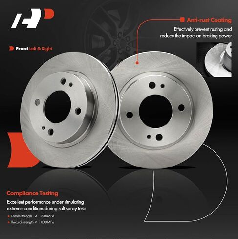 A-Premium 9.01 inch (229mm) Front Vented Disc Brake Rotors + Ceramic Pads Kit Compatible with Select Mitsubishi Models - Mirage 2014-2015, 6-PC Set in Saudi Arabia