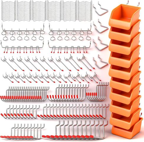 HORUSDY 238-Piece Pegboard Hooks Assortment, Pegboard Accessories with Pegboard Bins for Organizing Various Tools in Kuwait