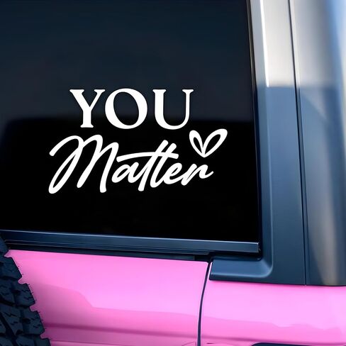 ملصق You Matter للسيارة ملصقات للتوعية بالصحة العقلية تحفيز إيجابي ومرآة مرحة لإكسسوارات السيارات تأكيدات مضحكة من الفينيل المقاوم للماء مقاس 8 بوصات ملصق ممتص للصدمات in Kuwait