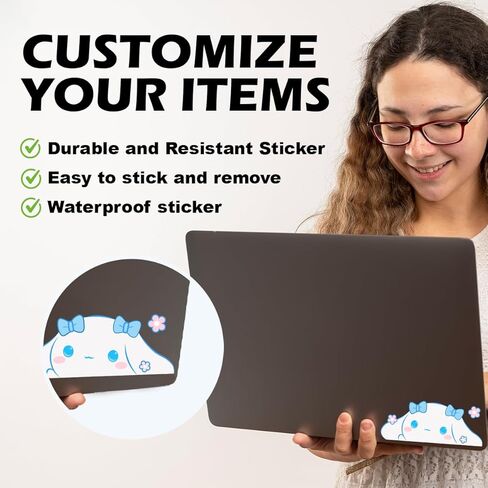 Cute Animals Friends Characters Cute Decal Stickers for Cars Laptop Skateboard Wall Decor UV Resistant (Cute White Dog) in Kuwait