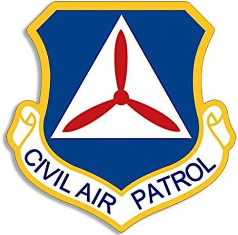 ملصق على شكل درع دورية جوية مدنية باللونين الأزرق والأصفر (ملصق من الفينيل يحمل شعار Cap Crest (3 بوصة) in Saudi Arabia