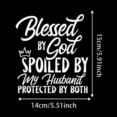 2PC 5.51"x5.91" Blessed by God Spoiled by My Husband Protected by Both Car Stickers, Waterproof Vinyl Decals, for Windows, Bumper, Exterior Decorative Accessories #2BZ105 in Saudi Arabia