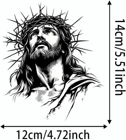 قطعتان مقاس 11.43 سم × 13.97 سم، ملصقات تاج الشوك باللونين الأبيض والأسود، ملصقات نوافذ ممتصة للصدمات للسيارة مقاومة للماء للشاحنة، والشاحنة، والكمبيوتر المحمول، والنافذة، والجدار، وإكسسوارات تزيين من مادة الفينيل #2BZ173 in Saudi Arabia