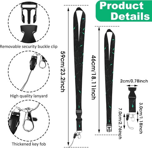 حبل رقبة قابل للفصل للمفاتيح، حبل سلسلة مفاتيح من القماش الناعم، حبل رائع لشارة الرقبة، مع إبزيم سريع الفك للنساء والرجال في المكتب in Kuwait