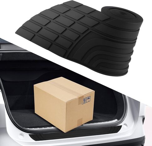 Car Rear Bumper Protector Guard, Rear Bumper Cover, 41 x 3.3 Inch Rubber Auto Trunk Sill Protector with Strong Adhesive, Non-Slip Auto Trunk Door Entry Protective Strips for Most Cars (P126) in Kuwait