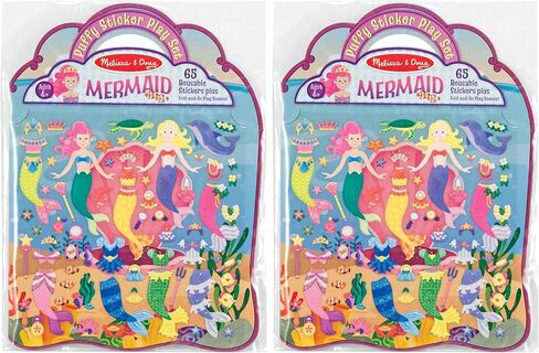 Melissa & Doug Puffy Sticker Activity Book: Mermaids - 65 Reusable Stickers - FSC Certified in Saudi Arabia