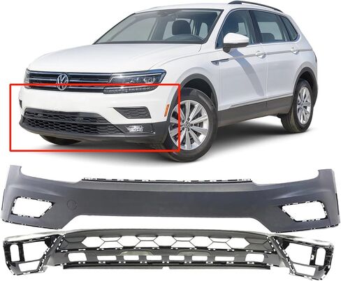 FitParts متوافقة مع مجموعة غطاء المصد الأمامي لسيارة Volkswagen Tiguan 2018-2021. معدة VW1000237 VW1015107 5NN807217GRU 5NN805903B9B9 in Saudi Arabia