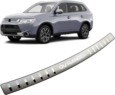 Car Stainless Steel Rear Door Bumper Protector, for Mitsubishi Outlander 2013-2016 Accessories,Auto Parts Tailgate Back Trunk Sill Cover Scuff Plate Strip Guard Protection in Saudi Arabia