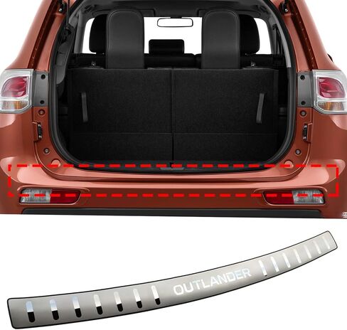 Car Stainless Steel Rear Door Bumper Protector, for Mitsubishi Outlander 2013-2016 Accessories,Auto Parts Tailgate Back Trunk Sill Cover Scuff Plate Strip Guard Protection in Saudi Arabia
