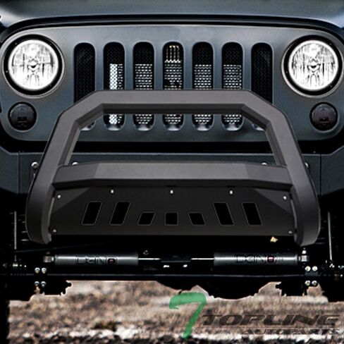 7422439943926 متوافق مع 2010-2018 Jeep Wrangler JK Matte Black AVT Style Bull Bar Guard مع لوحة انزلاقية in Saudi Arabia