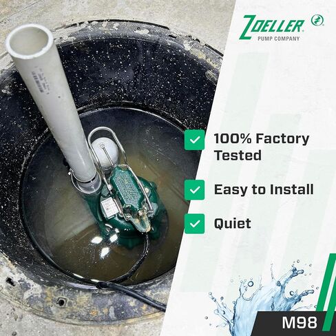 Zoeller 98-0001 115 فولت 1/2 حصان موديل M98 Flow-Mate أوتوماتيكي من الحديد الزهر حوض غاطس أحادي الطور / مضخة مياه ... in Kuwait